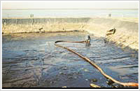 Site of restoration work following the spill of heavy oil from the Nakhodka, a Russian tanker